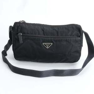 Prada Tessuto Nylon Triangle Logo Leather Shoulder Bag, Crossbody Messenger B...